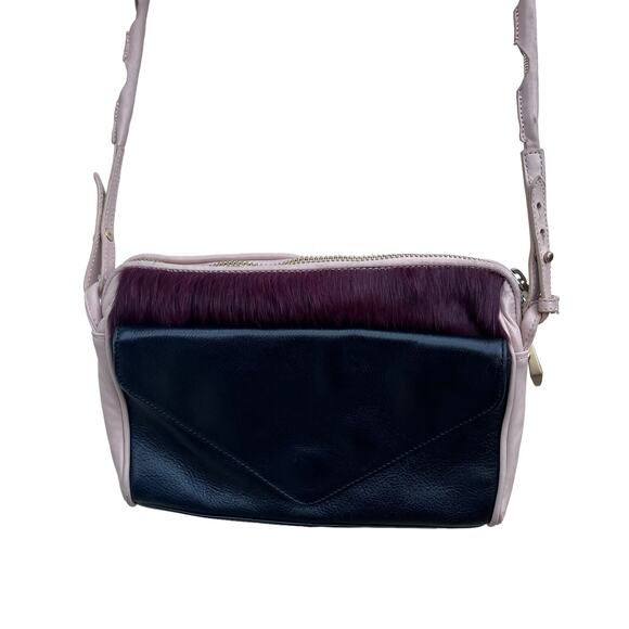 Pour la Victoire Purse Black Cream Leather Crossbody Handbag Retro Casual - Picture 3 of 14